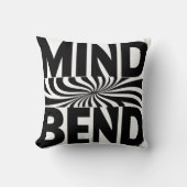 Mind Bend Optische Illusie Vet Zwart-Wit Kussen (Voorkant)