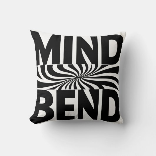Mind Bend Optische Illusie Vet Zwart-Wit Kussen (Voorkant)