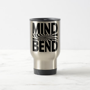 Mind Bend Optische Illusie Vet Zwart-Wit Reisbeker