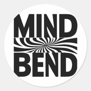 Mind Bend Optische Illusie Vet Zwart-Wit Ronde Sticker