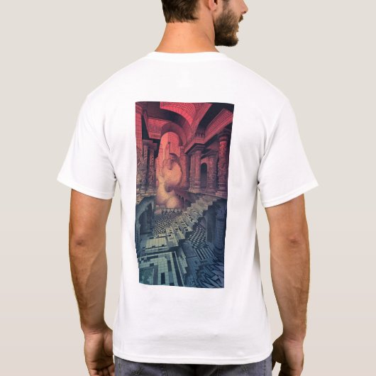 Mind-Bending geometrische puzzel T-shirt (Achterkant)
