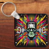"Mind Blown Frankenstein" Aluminum Keychain (Voorkant)