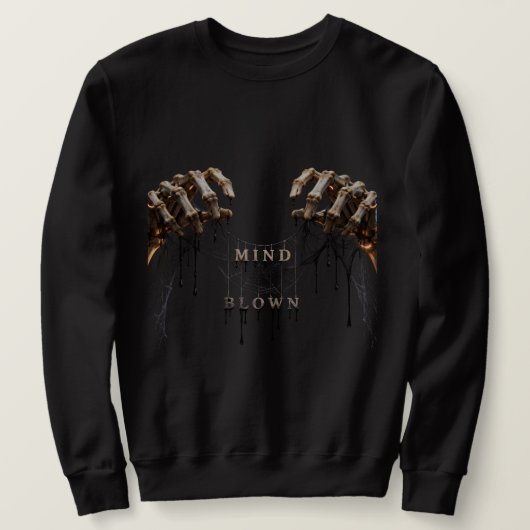 Mind Blown Skelet Gotische Hoodie Trui (Design voorkant)