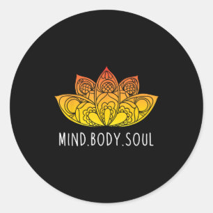 Mind Body Soul Vrouwen Meditatie Grafische ideeën Ronde Sticker