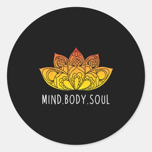 Mind Body Soul Vrouwen Meditatie Grafische ideeën Ronde Sticker (Voorkant)