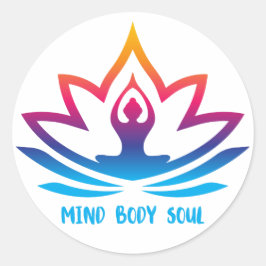 Mind Body Soul Yoga geïnspireerd Ronde Sticker
