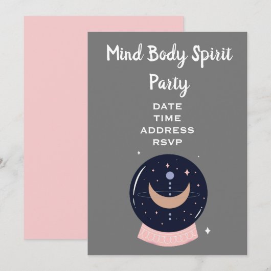 Mind Body Spirit New age kristal ball party Kaart (Voorkant / Achterkant)