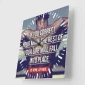 MIND - Bodybuilding Workout Motivatie Vierkante Klok (Hoek)