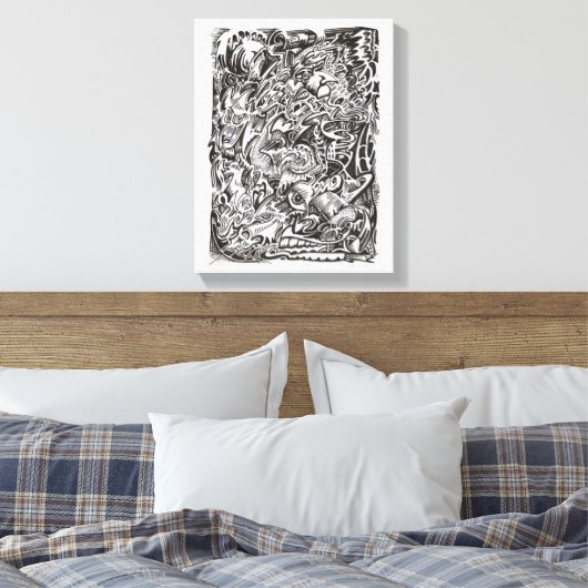 Mind Cascade Canvas Afdruk (Insitu (Slaapkamer))