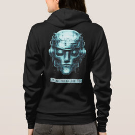 Mind Control Cyberpunk Blue Grunge voor- en achter Hoodie