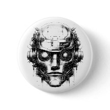 Mind Control Cyberpunk Robot Alleen Zwarte Print