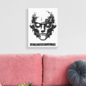 Mind Control Cyberpunk Robot Black Print Canvas (Insitu (Woonkamer))