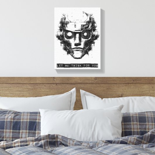 Mind Control Cyberpunk Robot Black Print Canvas (Insitu (Slaapkamer))