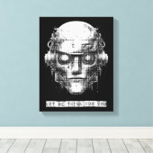 Mind Control Cyberpunk Robot Canvas Afdruk (Insitu (Houten vloer))