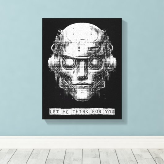 Mind Control Cyberpunk Robot Canvas Afdruk (Insitu (Houten vloer))