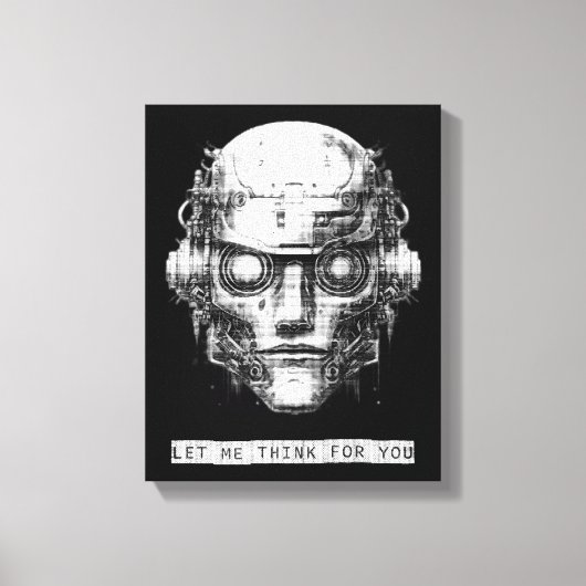 Mind Control Cyberpunk Robot Canvas Afdruk (Voorkant)