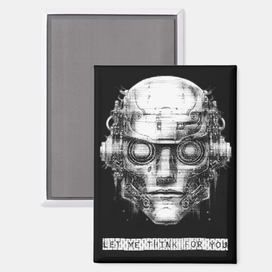 Mind Control Cyberpunk Robot Magneet (Voorkant / Achterkant)