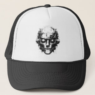 Mind Control Cyberpunk Robot Only Black Print Trucker Pet