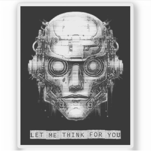 Mind Control Cyberpunk Robot Sticker (Voorkant)