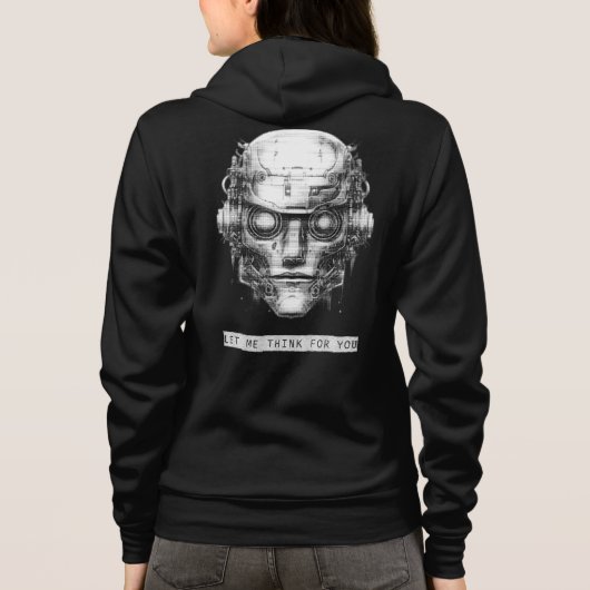 Mind Control Cyberpunk Robot voor en achter Hoodie (Achterkant)