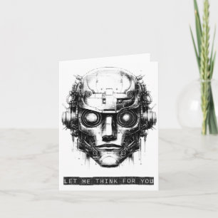 Mind Control Cyberpunk Robot Zwart Print Kaart