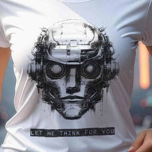 Mind Control Cyberpunk Robot Zwart Print T-shirt