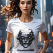 Mind Control Cyberpunk Robot Zwart Print T-shirt