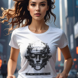 Mind Control Cyberpunk Robot Zwart Print T-shirt