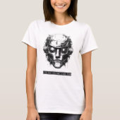 Mind Control Cyberpunk Robot Zwart Print T-shirt (Voorkant)