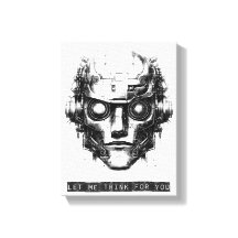 Mind Control Cyberpunk Robot Zwarte Print Canvas