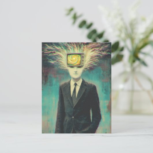 Mind Control elektrificerend haar Briefkaart (Staand voorkant)