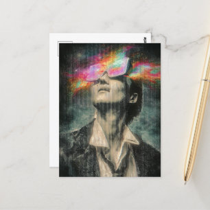 Mind Control Glitch Art Briefkaart