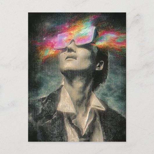 Mind Control Glitch Art Briefkaart (Voorkant)