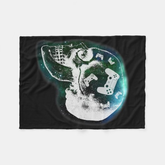 Mind Controller Skull Gaming Gamer Mens Boys Teens Fleece Deken (Voorkant (Horizontaal))