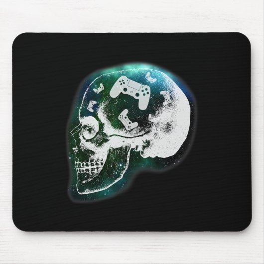 Mind Controller Skull Gaming Gamer Mens Boys Teens Muismat (Voorkant)