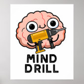 Mind Drill Funny Brain Tool Pun Poster (Voorkant)