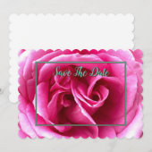 Mind-editie: Roze Roos Save The Date-uitnodiging Kaart (Voorkant / Achterkant)