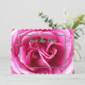 Mind-editie: Roze Roos Save The Date-uitnodiging Kaart (Staand voorkant)