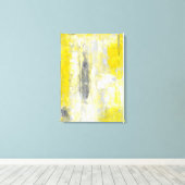 "Mind- en Gele Abstracte kunst" Canvas Afdruk (Insitu (Houten vloer))