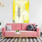 "Mind- en Gele Abstracte kunst" Canvas Afdruk (Insitu (Woonkamer))