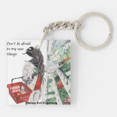 Mind Flayer Grocery Shopping Art Acryl Sleutelhang Sleutelhanger (Achterkant)