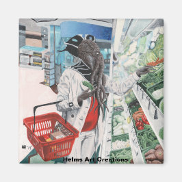 Mind Flayer Grocery Shopping Fantasy Art Magnet