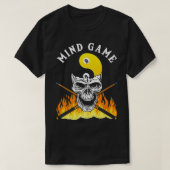 Mind Game Pool Billiards Player Cue Billiard Skull T-shirt (Design voorkant)