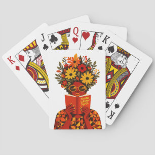 Mind Grow Soul Bloemlezing Afro Vrouw SVG PNG Pokerkaarten