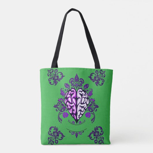 Mind Harmony – Ornamental Brain-Heart Fusion Tote Bag (Achterkant)