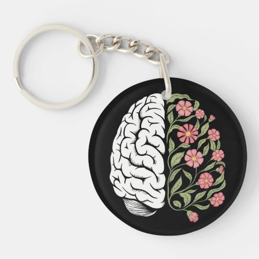 Mind in Bloom: de balans tussen logica en Natuur Sleutelhanger (Voorkant)