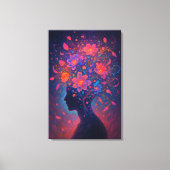 Mind in Bloom - Kleurrijk Surrealistisch Bloem Art Canvas Afdruk (Voorkant)