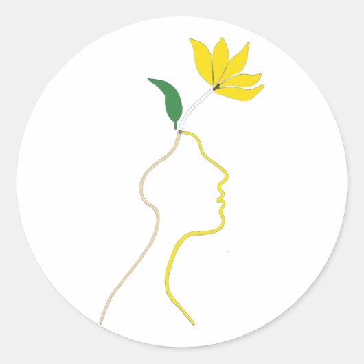 Mind in Bloom Sticker - Minimalistische geestelijk (Voorkant)