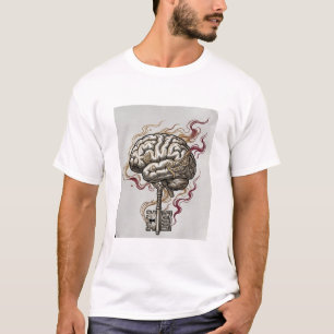 Mind Key Brain Vintage T-Shirt Ontwerp