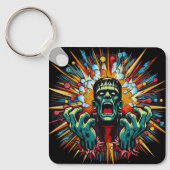 "Mind Meltdown Frankenstein" Aluminum Keychain (Voorkant)